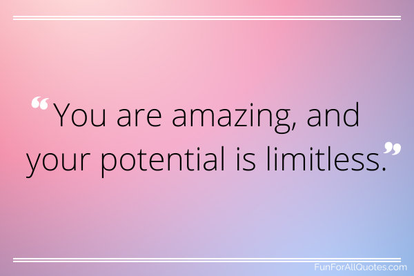 Text overlay You are amazing quote