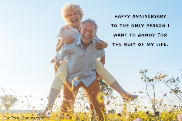 Man carrying his wife on his back outdoors with quote overlay