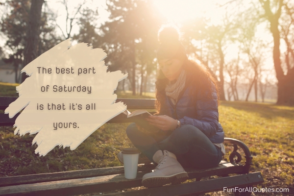 Woman sitting on a bench early morning reading a book, with quote overlay