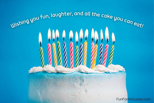 Birthday cake with candles, with birthday wish overlay