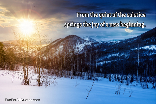 Mountainous landscape on a winter solstice day