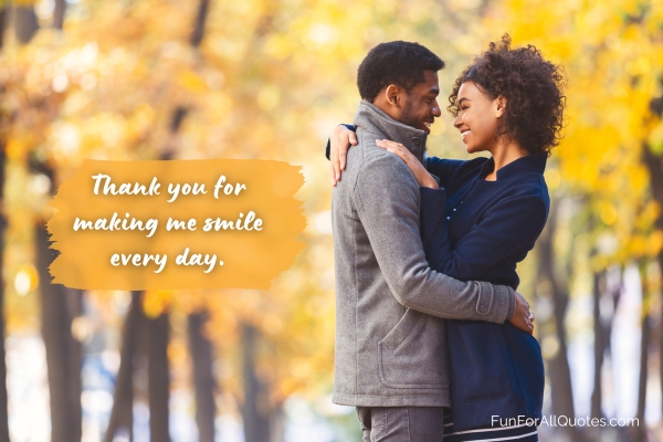 Couple hugging with quote overlay